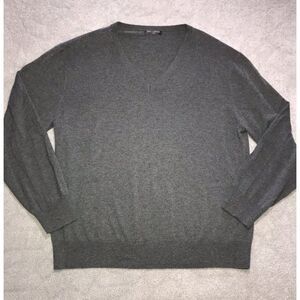 Kallspin Mens 2XL Gray Wool Blend V Neck Pullover Sweater‎ XXL